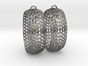 Mesh Grid Oval Hoop Earrings 3d printed 