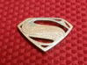Man Of Steel Emblem - With Pegs 3d printed Front View - Stainless Steel