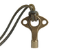Drum Key - Wearable & Functional by SCAD Design 3d printed Polished Bronze & 3mm Leather Cord.