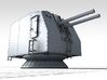 1/128 French Navy 100mm/45 (3.9") CAD Mle 1937 x3 3d printed 3d render showing product detail