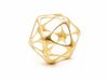 Icosahedron Pendant - Yin - Platonic Solids 3d printed Icosahedron Pendant - Natural  Brass