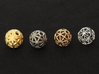 torus_pearl_type6_normal 3d printed Polished Gold Steel is thick, Polished Nickel Steel is normal, Natural Bronze is thin and Rhodium Plated Brass is ultrathin.