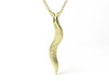 Slug Pendant - Science Jewelry 3d printed Slug pendant in 14K gold plated brass