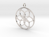 GG3D-013 3d printed Geometric circular flower pendant