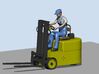 Fork lift with figure 1/72  3d printed Render