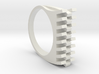 Tri-Fold Edge Ring - US Ring Size 07 3d printed White Strong & Flexible Plastic Rendering