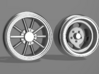 1/64 scale Gasser Wheels - 4 Sets 3d printed 