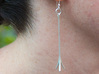 Tri-Spur Drop Earrings Pair 3d printed Shown with jump rings and ear wires (not Included)
