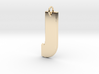 Small Gold J Initial Pendant 3d printed 