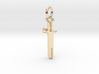 Gold Sword Pendant Geek Video Game Jewelry Pixl By 3d printed 