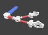 Moebius EVA Pod Arms, Version 2A 3d printed Red: metal tube/rod components, NOT included with this set. Blue: included with sets 2A and 2C. White: Included with sets 2A, 2B, and 2C