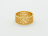 Kawung Filigree Gold Ring 3d printed 