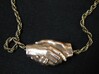 Handshake pendant (3cm) 3d printed Handshake pendant in gold steel