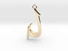 Cosplay Charm - Fish Hook (curved with hoop) 3d printed 