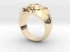 Man's Ring 14k Gold Plated Brass 3d printed 