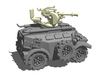 Vehicle Series: Panhard AA Turret 3d printed Product when assembled. Note: Non-highlighted areas not included!
