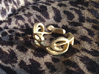 Treble Clef Ring (Size 5)  3d printed Raw Brass - Unpolished