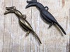 Rhinoceros Hornbill Pendant 3d printed Matte Black and Bronzed Steel
