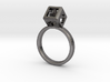 JEWELRY Ring size 6.5 (17mm) with HyperCube stone 3d printed 
