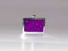 Pendant Frame Multicolour 3d printed Printed in rhodium plated brass with purple insert