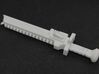 Action Figure Chainsword - Right Handed 3d printed Printed in White Natural Versatile Plastic, Left Handed version shown