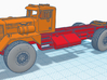 1/64th Kenworth 953 Oilfield Truck Frame 3d printed Shown with cab and wheels for reference