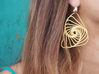Swirl Shell Earrings 3d printed Swirl Shell earrings - Polished Gold Steel