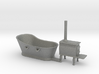HO Scale Copper Bathtub and Iron Stove 3d printed This is render not a picture