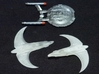 Orion Interceptor 1/3125 x2 3d printed Attack Wing version, Smooth Fine Detail Plastic, together wit an Attack Wing NX-01.