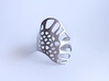 Lace Skin S Ring  (Silver or Gold plated) 3d printed Lace Skin S ring in Silver