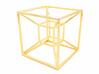 Tesseract - Meditation Tool 3d printed Tesseract - Meditation Tool - 18k Gold Plated Brass