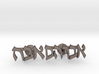 Hebrew Name Cufflinks - "Avraham Abba" 3d printed 