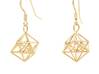 Metatron Cube Earrings 3d printed Metatron Cube Earrings - Brass