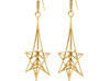 Shooting Star Earrings 3d printed Shooting Star Earrings - Polished Brass