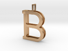 letter B monogram pendant 3d printed Polished Bronze