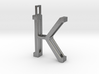 letter K monogram pendant 3d printed Natural Silver