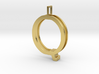 letter Q monogram pendant 3d printed Polished Brass