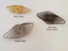 Swirl Rhombus Earrings 3d printed 
