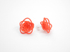 Sprouted Spirals Earrings (Studs) 3d printed Custom Dyed Color (Coral)