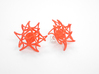 Aster Earrings (Studs) 3d printed Custom Dyed Color (Coral)