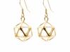 Icosahedron Earrings - Yin 3d printed Icosahedron Earrings - Yin - Natural Brass