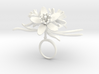 Ring with three large flowers of the Choisya 3d printed 