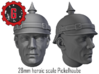 28mm heroic scale head with Pickelhaube 3d printed 