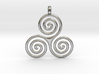 TRIPLE SPIRAL Symbolic Jewelry Pendant 3d printed 