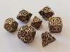 Steampunk polyhedral dice set hollow with decader 3d printed 