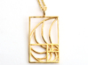 Golden Spiral Pendant - Golden Ratio-Math Jewelry 3d printed Reverse side of Golden Ratio pendant in 14K gold plated brass