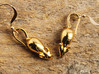 Mouse Earrings - Science Jewelry 3d printed Mouse earrings in 14K gold plated brass