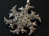 Ninja Star Fractal Pendant v2 3d printed pendant in natural silver