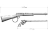 1:6 Lever Action Rifle & Revolver 3d printed 