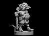Goblin Female Rogue with Stuffed Firbolg 3d printed 